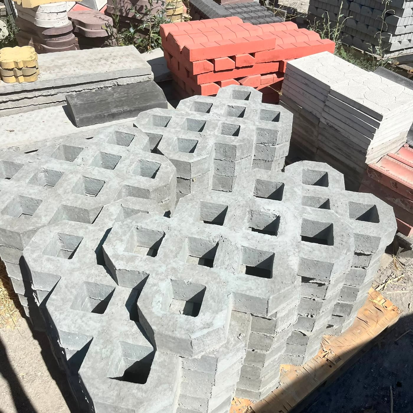 Beton çim taşı grid model