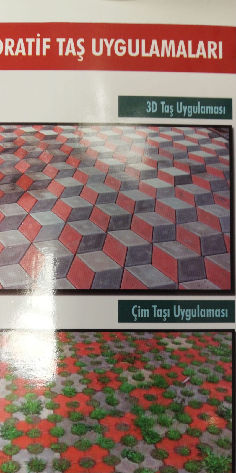 Karakaş Ticaret dekoratif taş uygulamaları katalog sayfası 3d ve çim taşı örnekleri